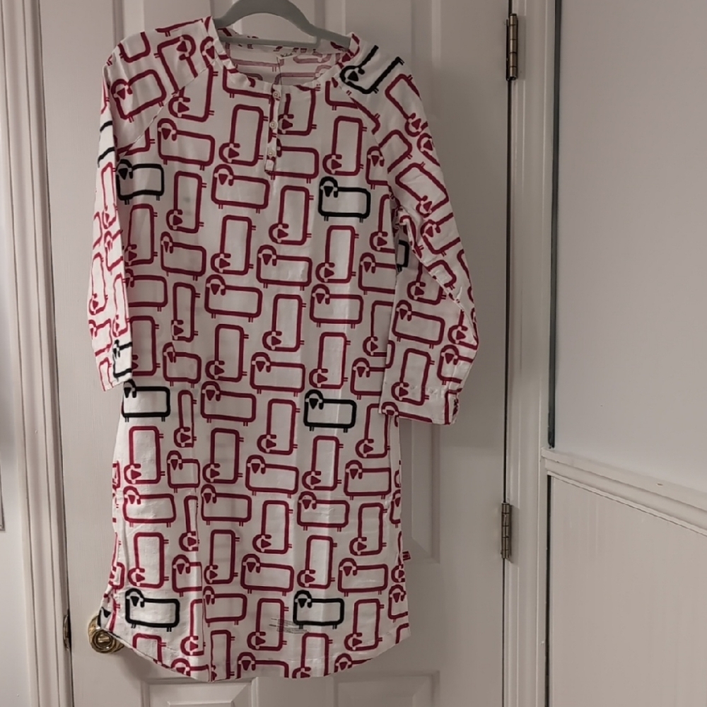 Woolrich NWT Red and Black Sheep Graphic Flannel Nightshirt Sheep Knitters Gift